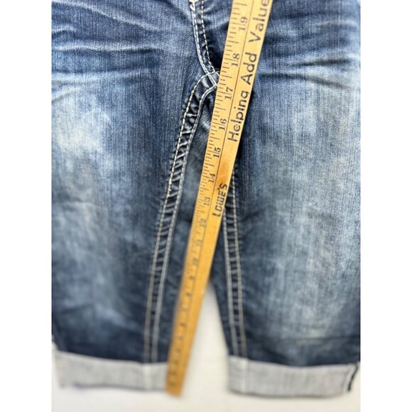 Amethyst Series 31 Stretch Medium Dark Wash Cuffed Capris Size 11 - Picture 5 of 11